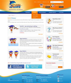 Diseño Web por pb para DARREN LANGE SWIMMING ACADEMY | Diseño: #1506977