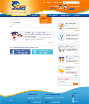 Diseño Web por pb para DARREN LANGE SWIMMING ACADEMY | Diseño: #1514851