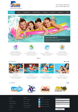 Web Design by OM for DARREN LANGE SWIMMING ACADEMY | Design: #1446879