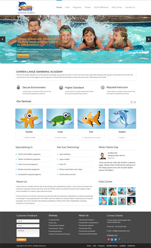Web Design by OM for DARREN LANGE SWIMMING ACADEMY | Design: #1446888