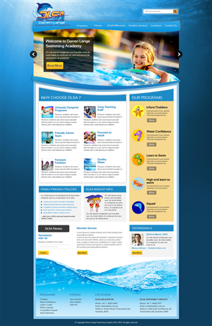 Web Design by OM for DARREN LANGE SWIMMING ACADEMY | Design: #1460836