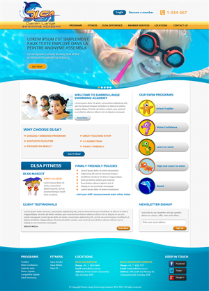 Web Design by OM for DARREN LANGE SWIMMING ACADEMY | Design: #1460843
