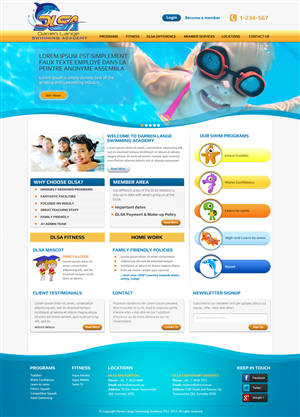 Web Design by OM for DARREN LANGE SWIMMING ACADEMY | Design #1463523