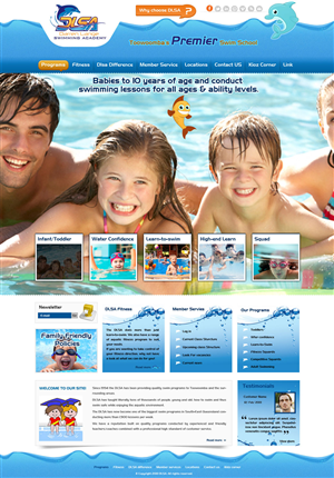 Web Design by Creative Usha for DARREN LANGE SWIMMING ACADEMY | Design: #1465921