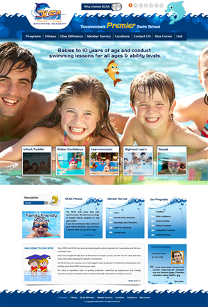 Web Design by Creative Usha for DARREN LANGE SWIMMING ACADEMY | Design: #1465923