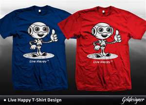 Live Happy Robot Face T-shirt Design | T-Shirt-Design von gekgrfx