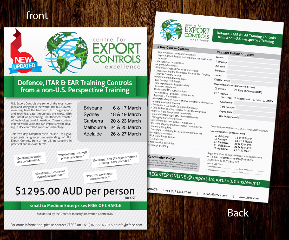 Design de Flyer par Rohan Alexander pour Centre for Export Controls Excellence | Design #5054516