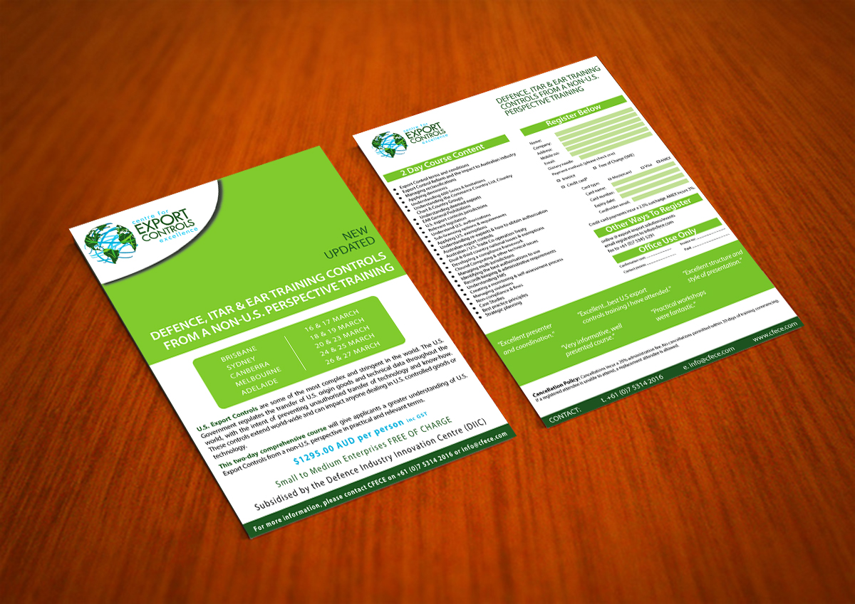 Flyer Design by HollyBlue Studio for Centre for Export Controls Excellence | Design #5052059