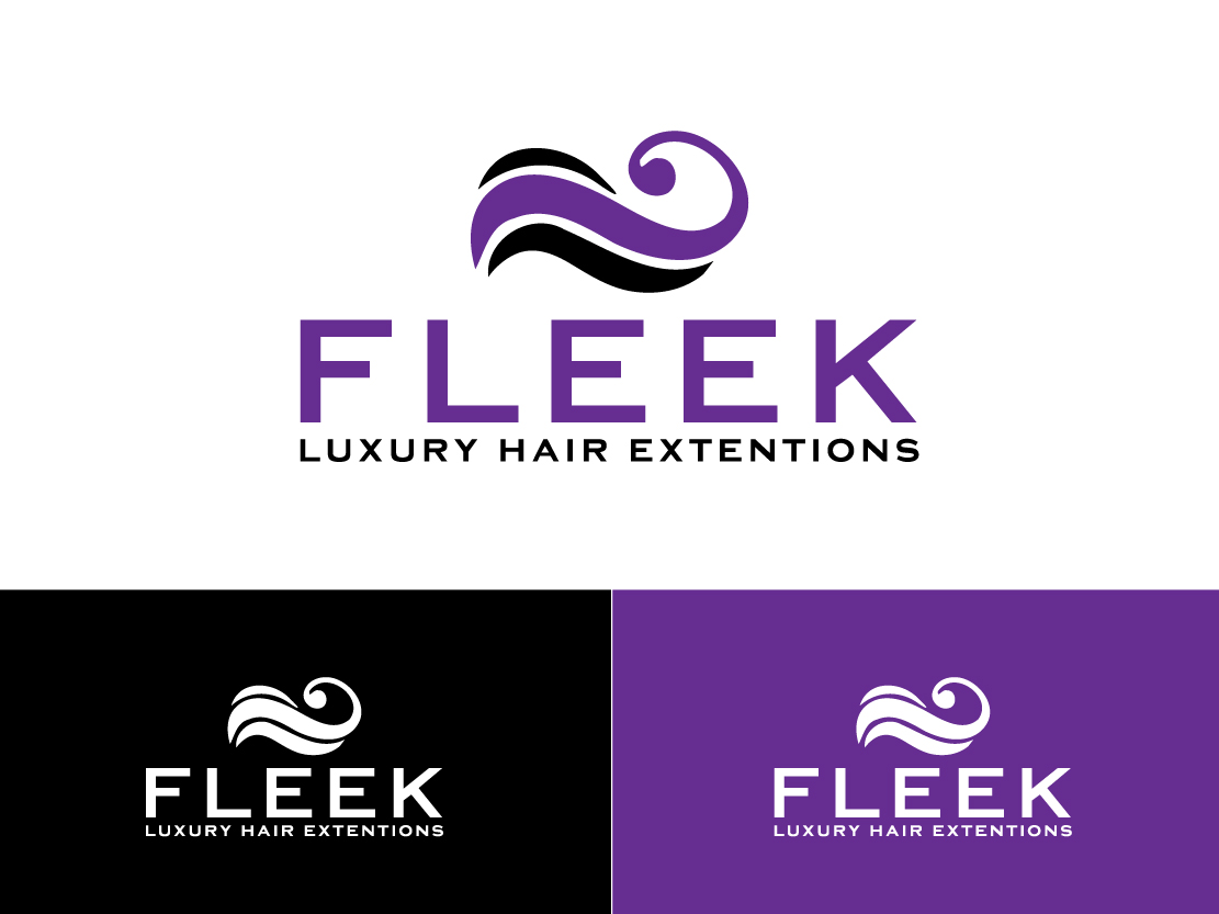 Hair Logo Design for Fleek luxury hair extentions by Navd | Design #5050789