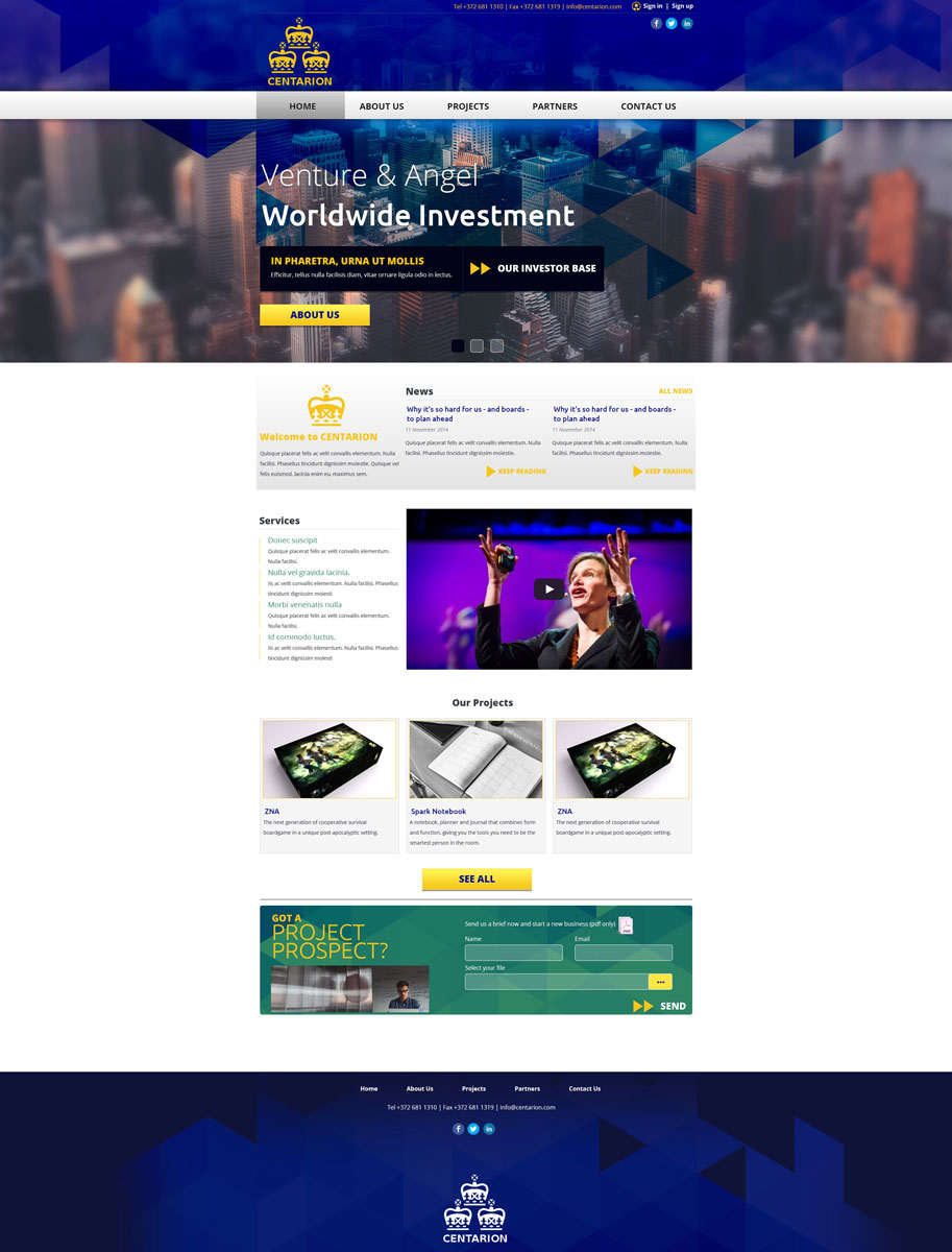 Design Wordpress par designbox pour Centarion Group | Design #5121846