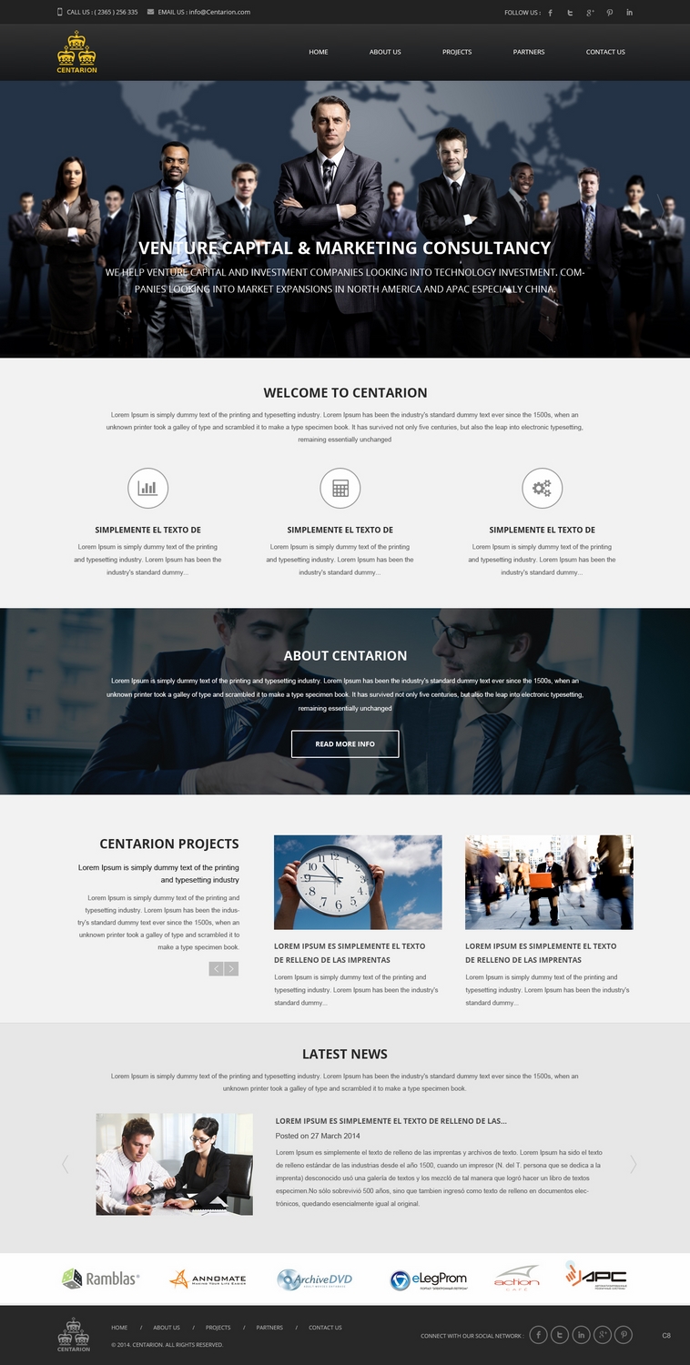 Diseño Wordpress por pb para Centarion Group | Diseño #5147030