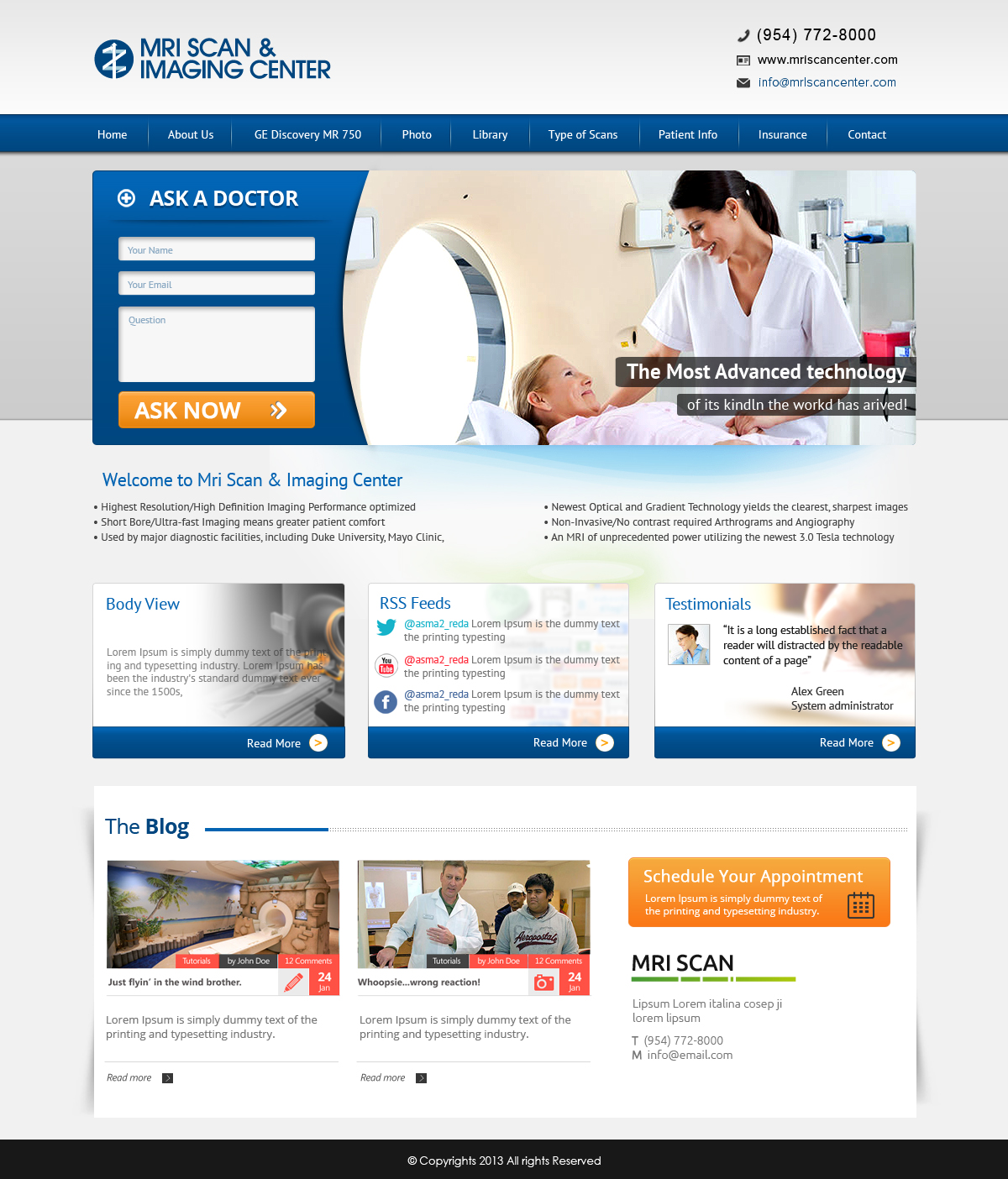 Web Design by OM for MRI Scan Center | Design #1704947