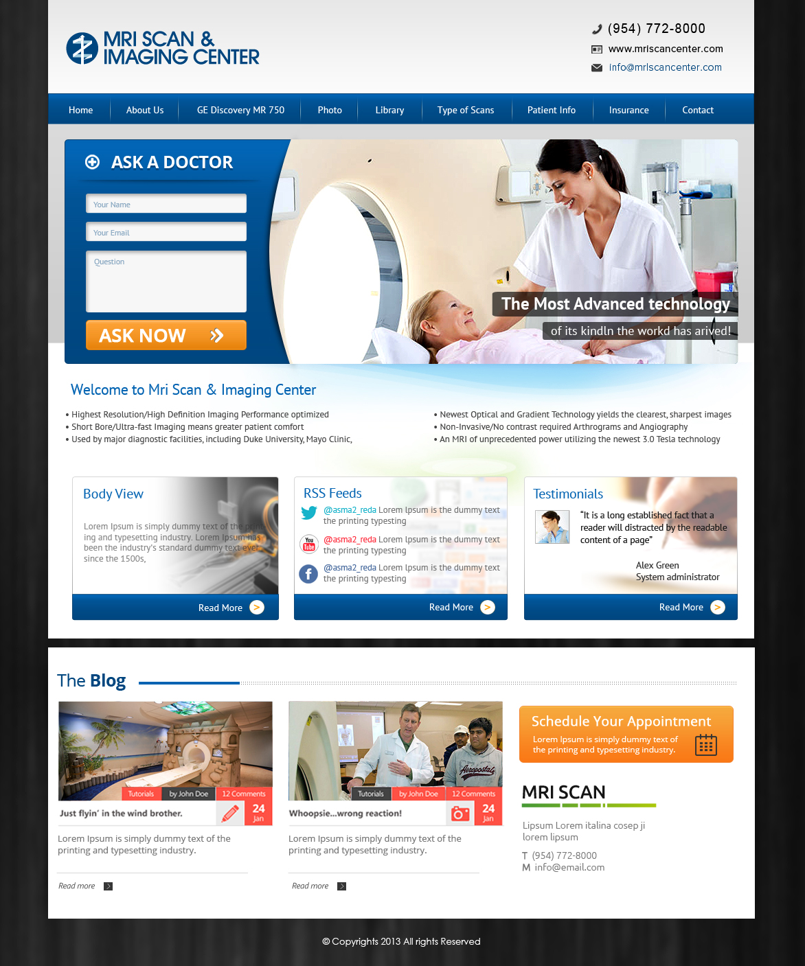 Web-Design von OM für MRI Scan Center | Design #1704978