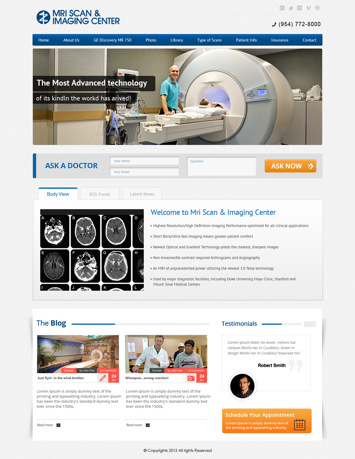 Web Design par OM pour MRI Scan Center | Design #1704984