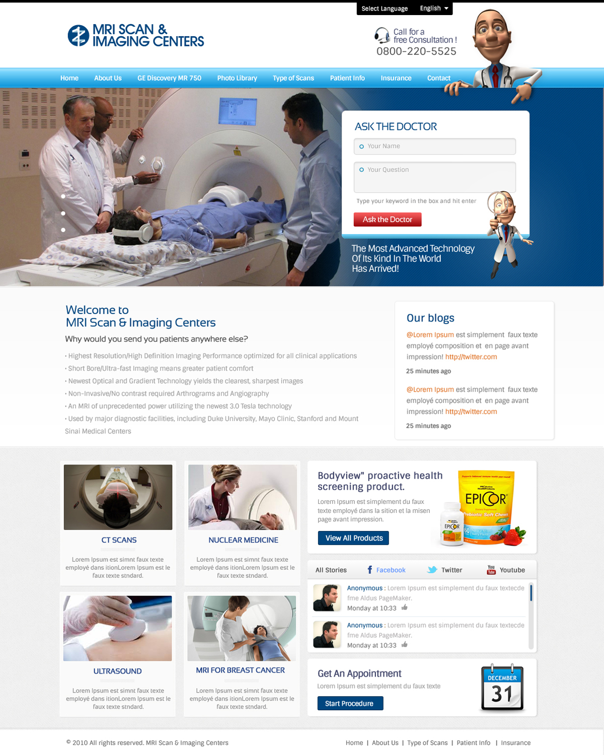 Web Design par OM pour MRI Scan Center | Design #1705020