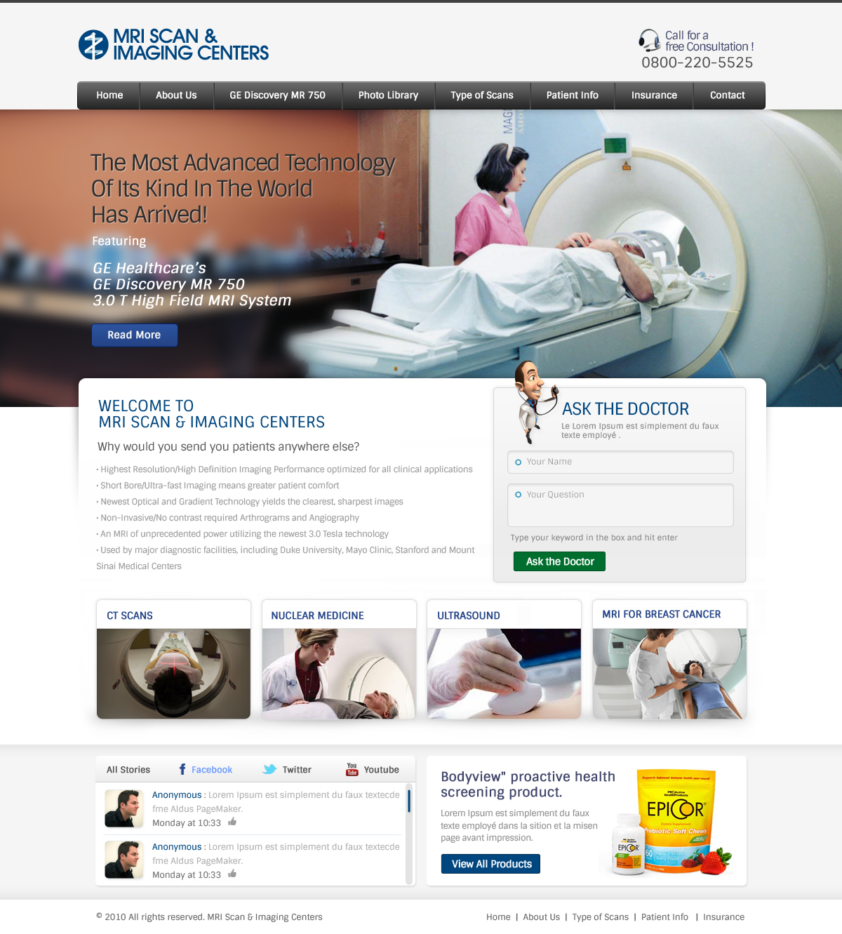Web Design by OM for MRI Scan Center | Design #1705021