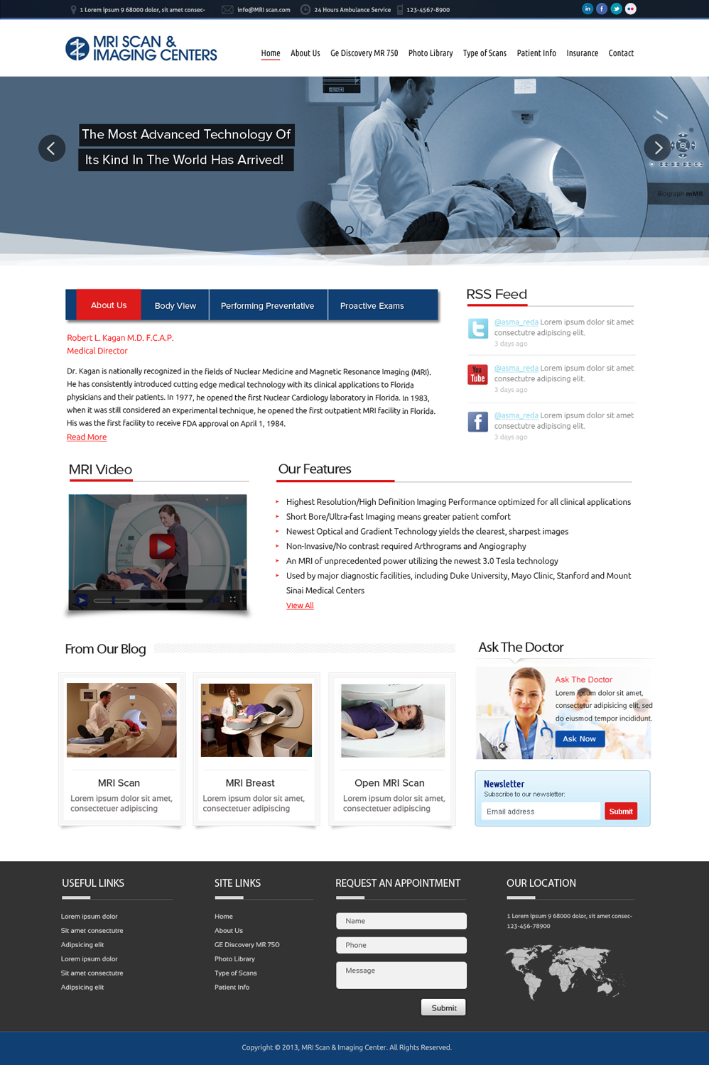 Web Design by OM for MRI Scan Center | Design #1705022