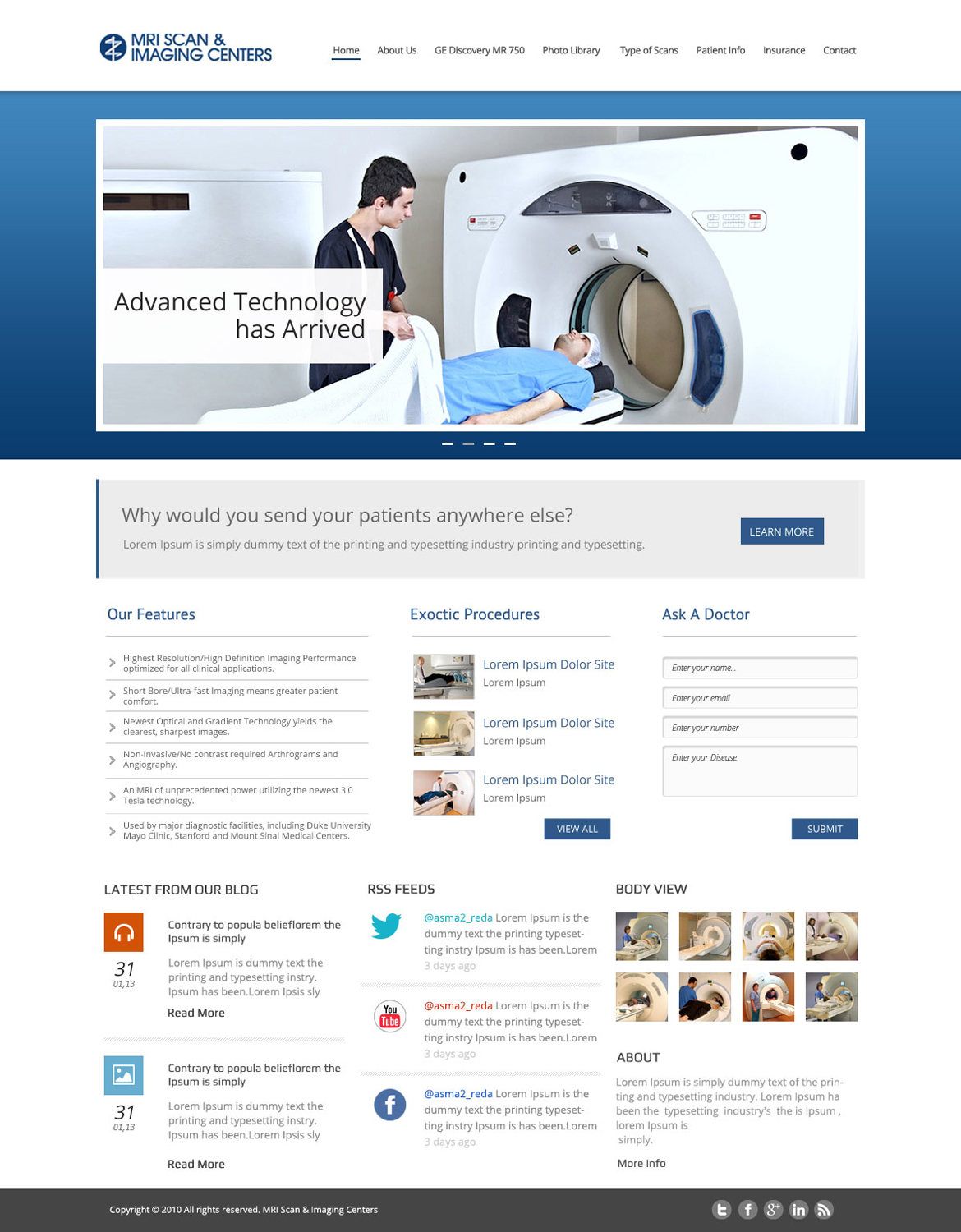 Web Design par OM pour MRI Scan Center | Design #1705035