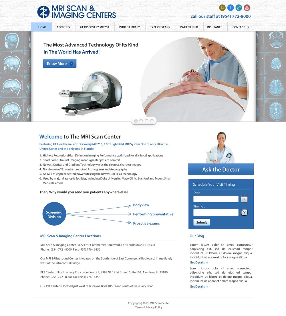 Web Design by UniqueDesignz for MRI Scan Center | Design #1729612