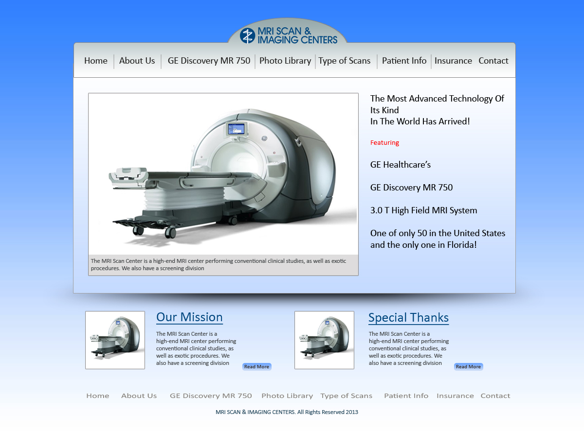 Web Design by Asad Ali for MRI Scan Center | Design #1719552