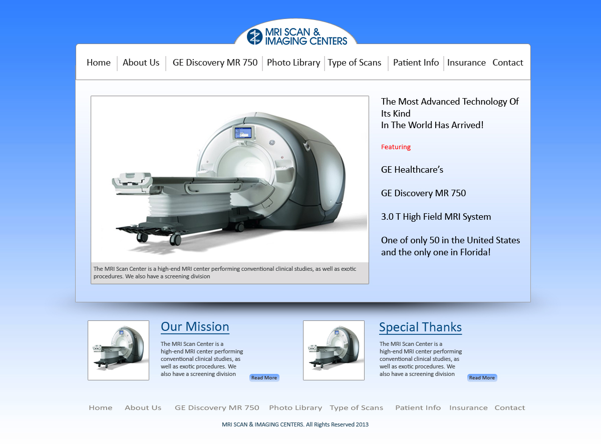 Web Design by Asad Ali for MRI Scan Center | Design #1734301