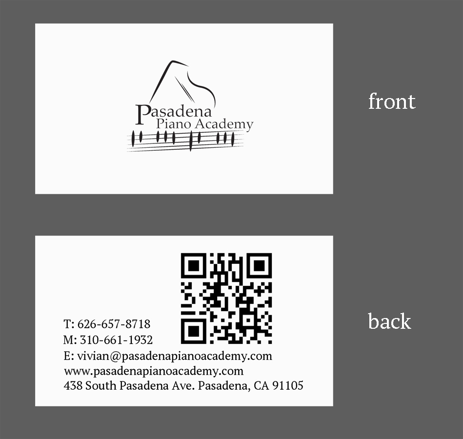 Diseño de Tarjeta de Presentación por Alexia.Papacosta para Pasadena Piano Academy | Diseño #5066004