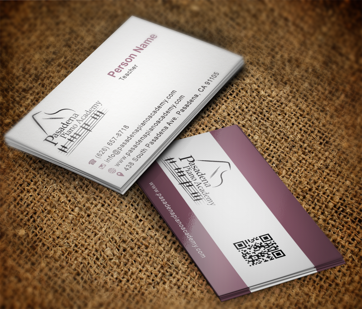 Diseño de Tarjeta de Presentación por RedBean|Advertising para Pasadena Piano Academy | Diseño #5057642
