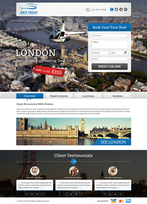We need a web page for our city of London tours by air | Diseño Web por Sbss