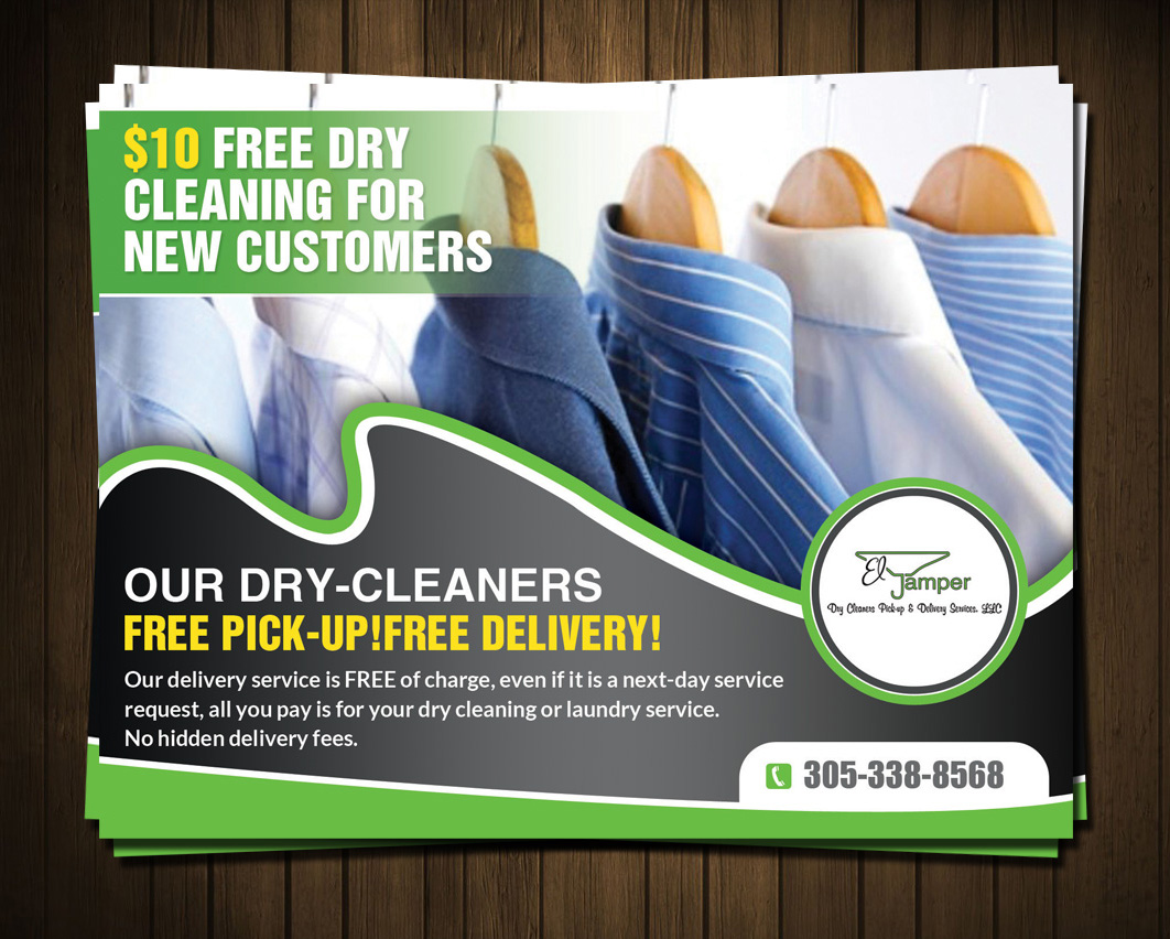 Dry Cleaning Postcard Design For A Company By ESolz Technologies 