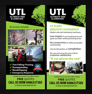 Flyer Design by uk for Ultimate Tree & Landcare | Design: #5064406