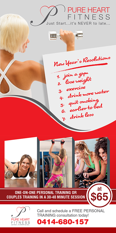 Flyer Design by vanillasky for Pure Heart Fitness | Design #5075523