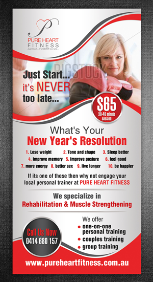 Flyer Design by ESolz Technologies for Pure Heart Fitness | Design #5077712