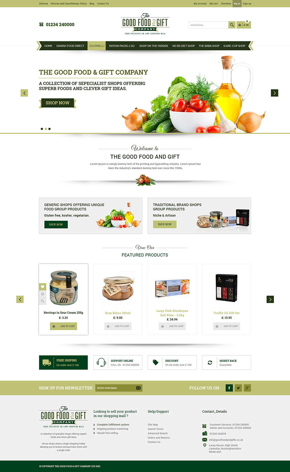 Diseño Web por ThemeDesk Technology para The Good Food & Gift Company Ltd | Diseño #6166325