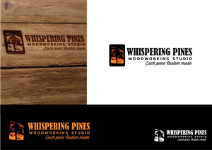 Whispering Pines Woodworking Studio - Each piece Custom made  | Logo Design by Amduat Design