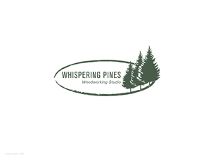 Whispering Pines Woodworking Studio - Each piece Custom made  | Logo Design by GreenLamp
