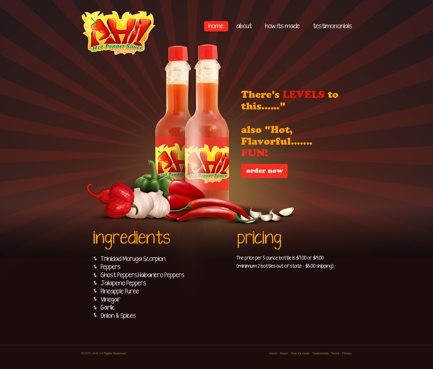 Web Design par jeckx2 pour AHi! Hot Pepper Sauce Company | Design #5250474