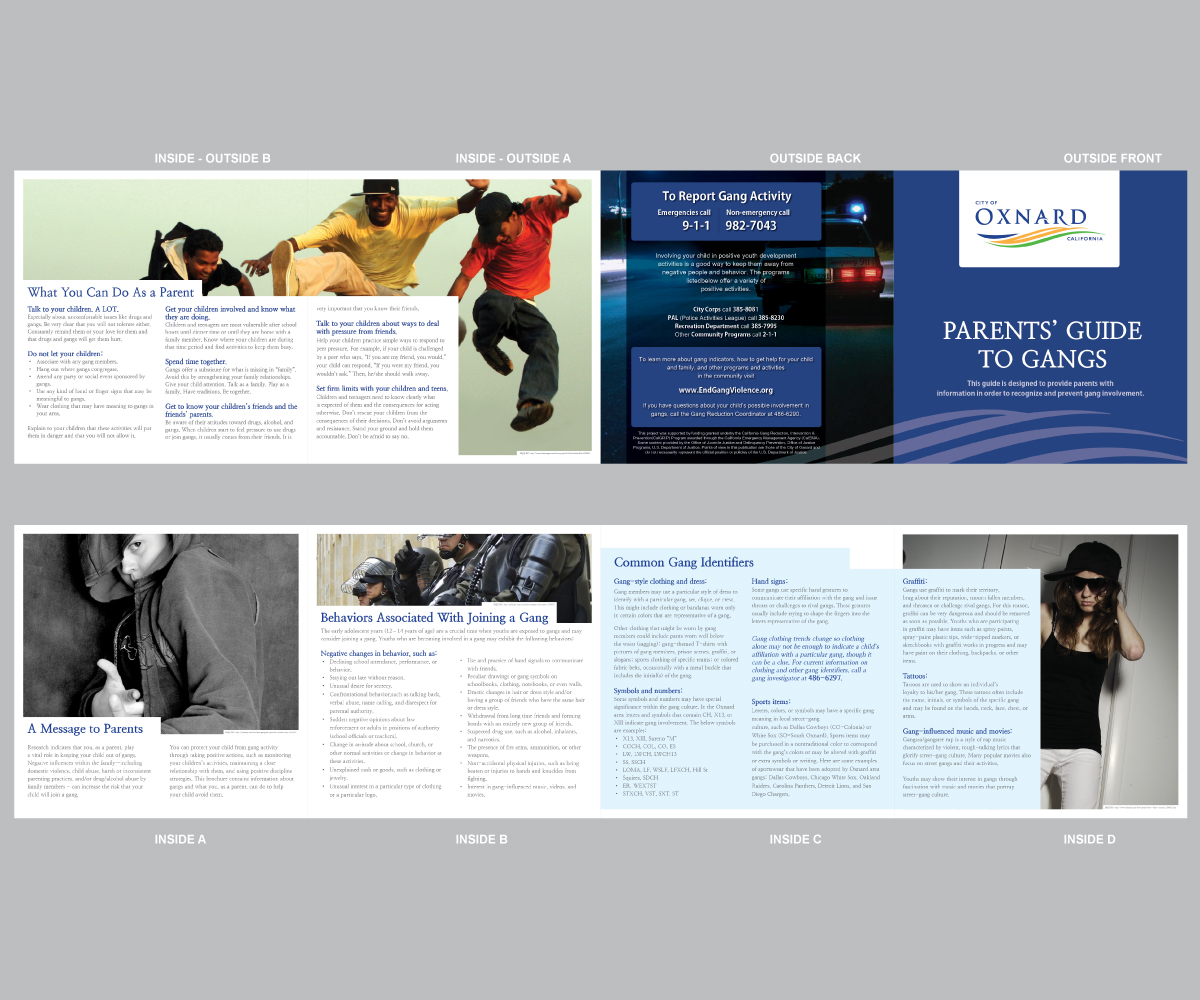 Design de Brochure par turibamwe pour Oxnard Police Department/Office of Youth Safety | Design #5096370