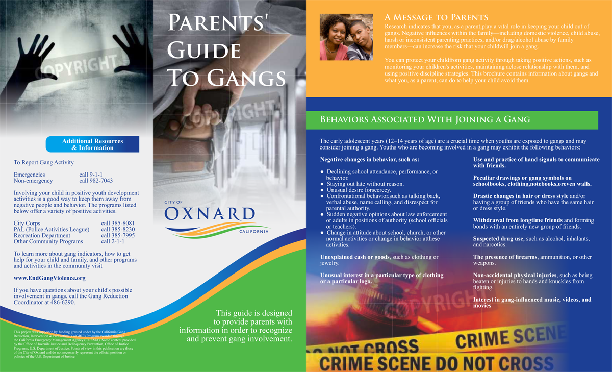Brochure Design by barinix for Oxnard Police Department/Office of Youth Safety | Design #5126626