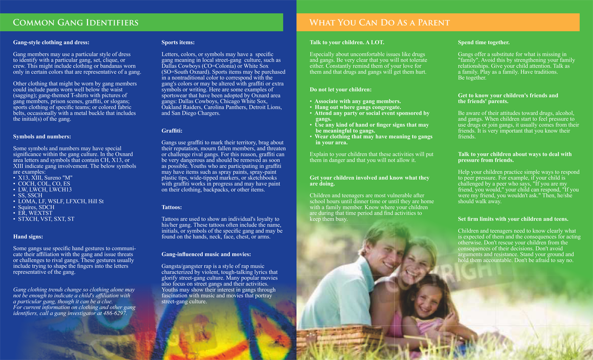 Diseño de Brochure por barinix para Oxnard Police Department/Office of Youth Safety | Diseño #5126814