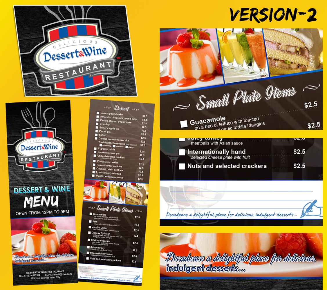 Menu Design by MDesigns ™ for this project | Design #5200487