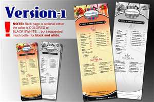 Menu Design by MDesigns ™ for this project | Design: #5200550