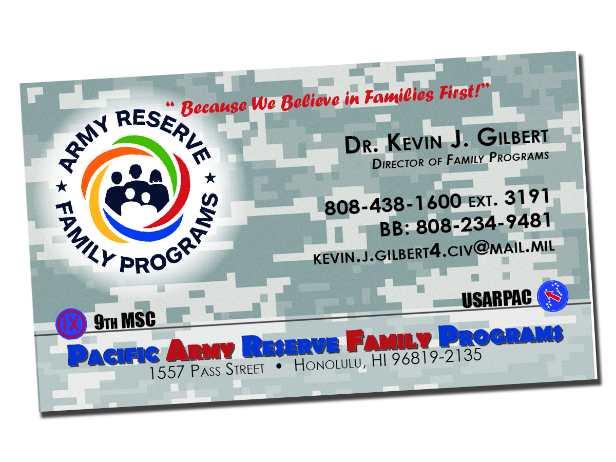 Diseño de Tarjeta de Presentación por Lighter Karma Designs para 9th Mission Support Command, US Army Pacific | Diseño #5088302