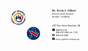 Business Card Design by 3to1designservices for 9th Mission Support Command, US Army Pacific | Design: #5078241