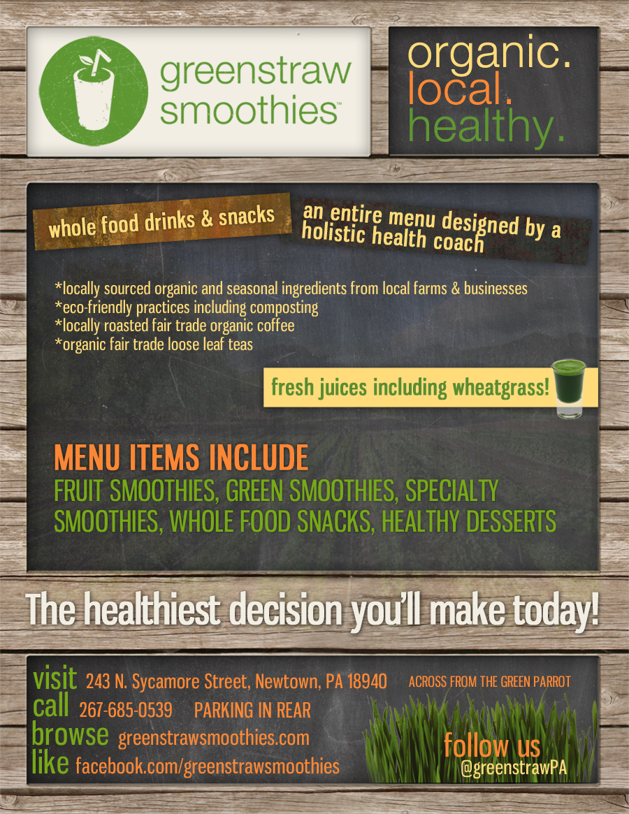 Flyer Design by coreymichaelv for Greenstraw Smoothies | Design: #1445405
