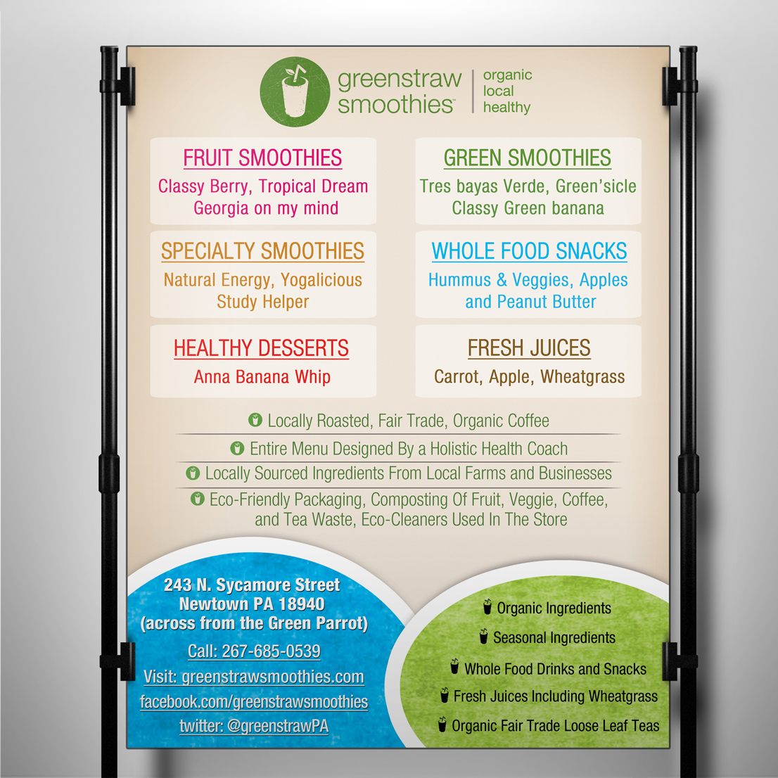 Flyer Design by Creative Chamber for Greenstraw Smoothies | Design #1437350