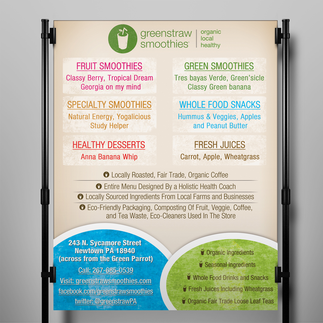 Flyer Design by Creative Chamber for Greenstraw Smoothies | Design #1440779