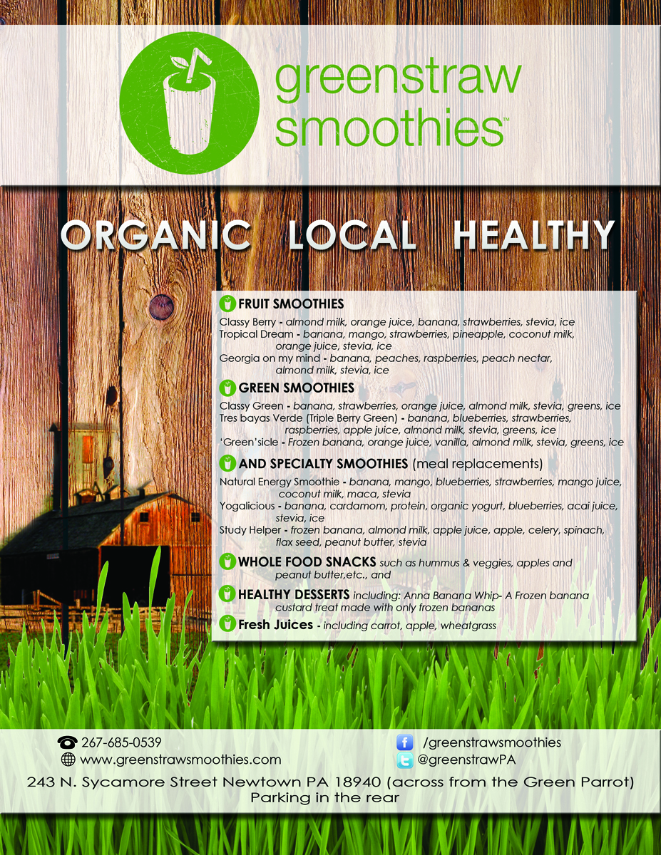 Flyer Design by Octav for Greenstraw Smoothies | Design #1426521