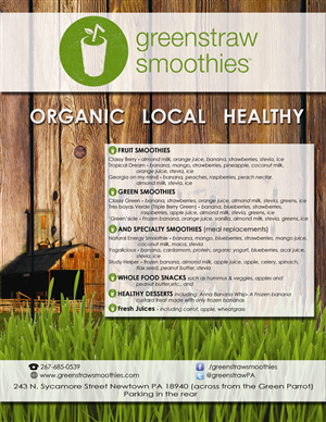 Flyer Design by Octav for Greenstraw Smoothies | Design: #1426521