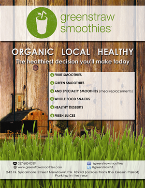 Flyer Design by Octav for Greenstraw Smoothies | Design: #1430875