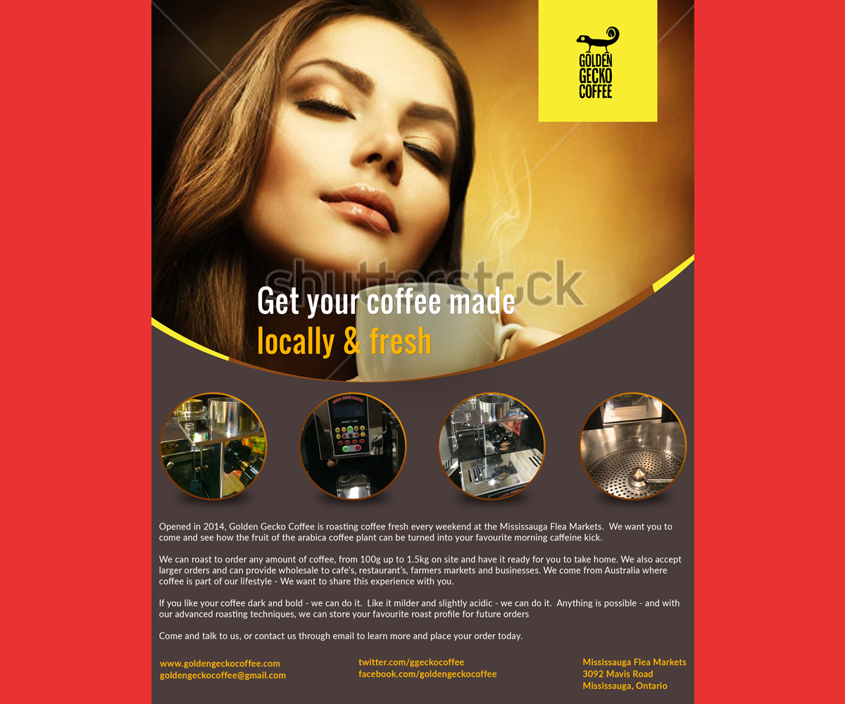 Flyer-Design von Sourav Sen für Golden Gecko Coffee | Design #5111958